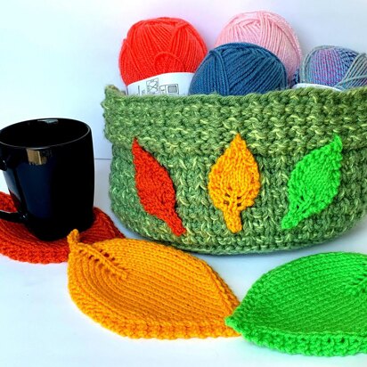 Leaf Basket & Coasters