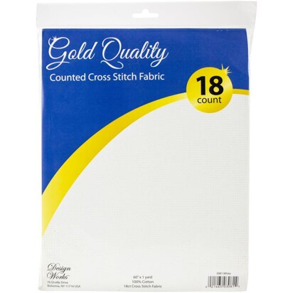 Design Works Gold Quality Aida 18 Count W3081 - White - 60"X36"