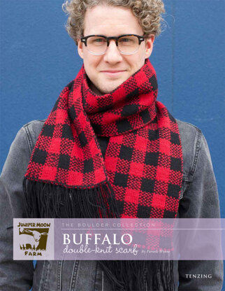 Buffalo Double Knit Scarf in Juniper Moon Farm Tenzing - J28-02 - Downloadable PDF