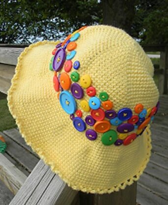 Crochet Summer Hat for a Girl “Loads of Buttons”.