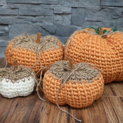 Knit Look Rustic Pumpkin