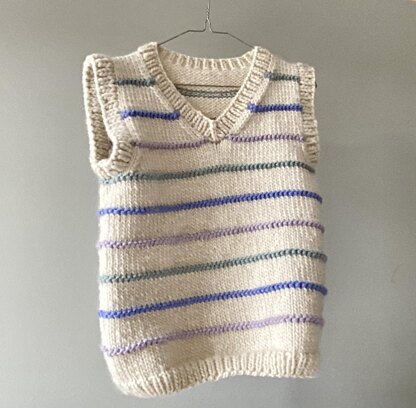 Chunky Striped V Neck Vest