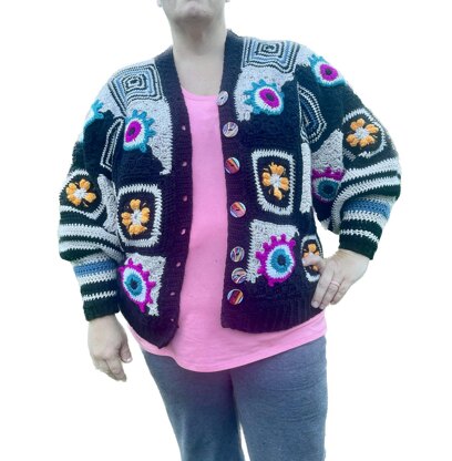 Eye Spy Crop Cardigan [XL - 3XL)
