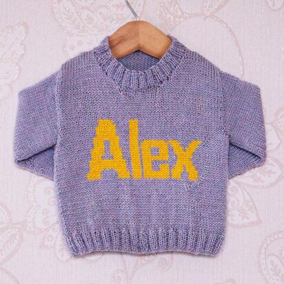 Intarsia - Alex Moniker Chart - Childrens Sweater