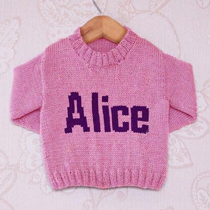 Intarsia - Alice Moniker Chart - Childrens Sweater