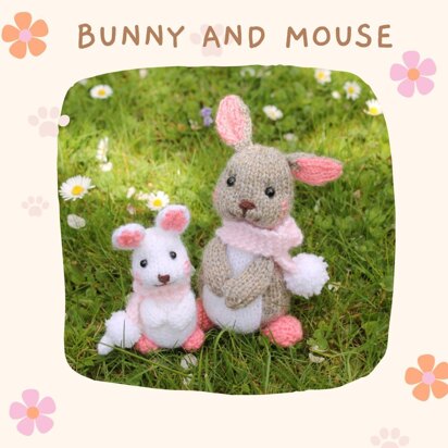 Grey bunny and little mouse