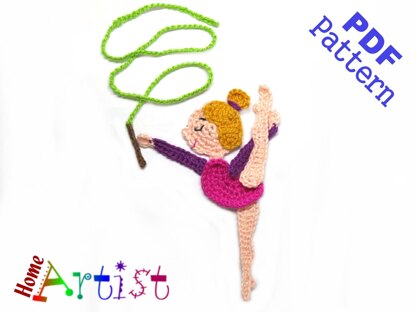 Gymnastic 6 Crochet Applique Pattern