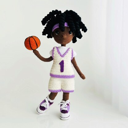 Crochet doll pattern, amigurumi doll, crochet doll body, doll clothes, Basketball players