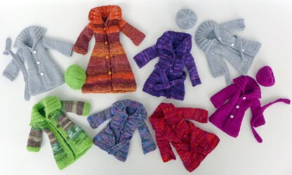 Strickjacke und Mütze für kleine Puppen