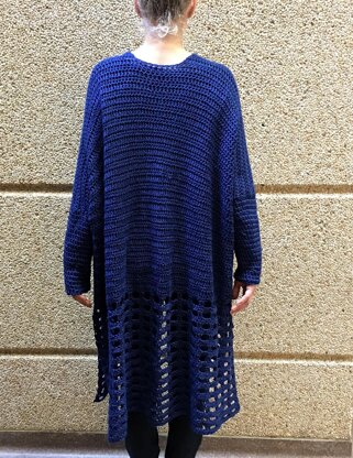 Crochet Cardigan Pattern: Blue Ripples Sweater