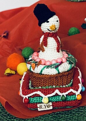 Amigurumi Snowman cupcake