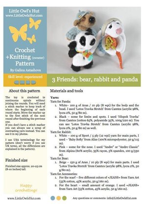 056 3 Friends: Rabbit, Bear, Panda toys