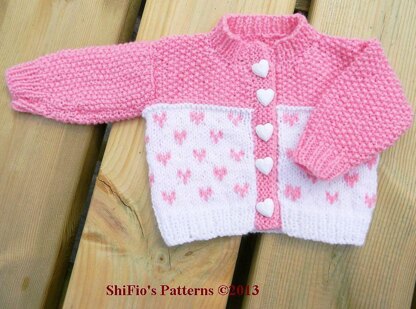 254-Hearts Cardigan Knitting Pattern #254