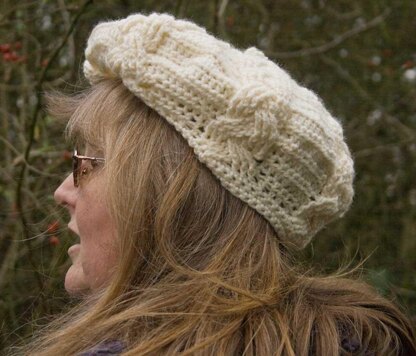 Cabled Beret and Newsboy Cap - Aran Version