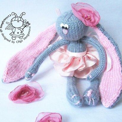 Bunny Peony doll knitted flat