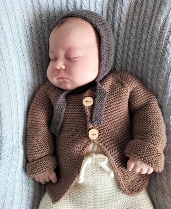 Garter Stitch Cardigan | Cedarwood Baby Cardigan | 0-24 months