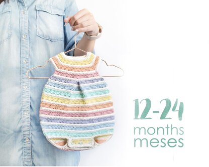 Size 12-24 months - CROCHET Rainbow Romper