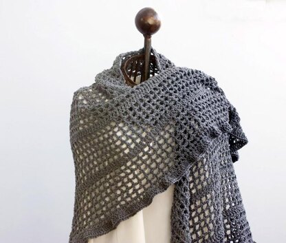 Simple Triangle Crocheted Shawl