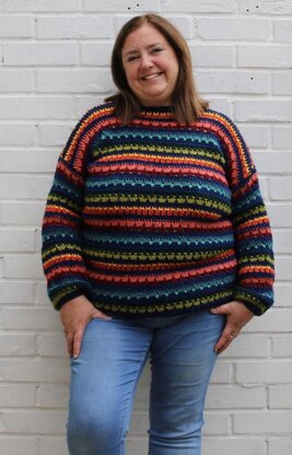 Stitch Sampler Striped Sweater