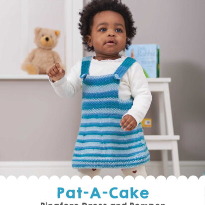 Pat-A-Cake Pinafore Dress & Romper in West Yorkshire Spinners Bo Peep Luxury Baby DK - DBP0218 - Downloadable PDF