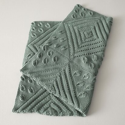 686 Leaves and Lines Afghan - Blanket Knitting Pattern for Home in Valley Yarns Haydenville