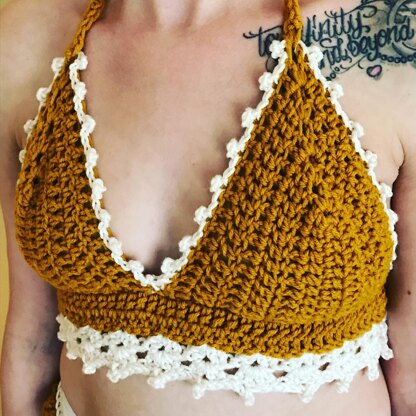 The Pretty Picot Bralette Crochet pattern by Pam Carr