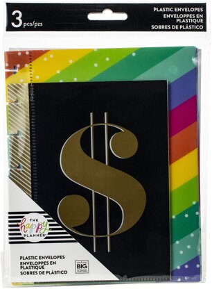The Happy Planner Plastic Envelopes 3/Pkg - Budget, 4"X6" & 5"X7"