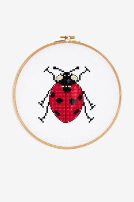 Seven Spot Lady Bug  in DMC - PAT0681 -  Downloadable PDF