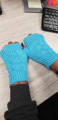 Turquoise Fingerless mitts