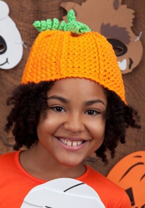 Crochet Pumpkin Hat in Red Heart Super Saver Economy Solids - LW2830