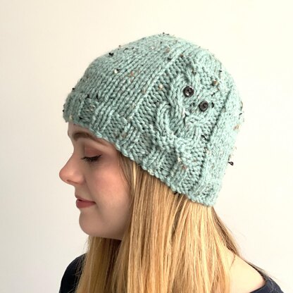 “Owl” Beanie, 2yrs to adult, flat and circular