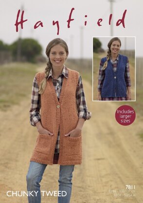 Waistcoats in Hayfield Chunky Tweed - 7811- Downloadable PDF