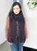Cherry Plum knit scarf with fringe