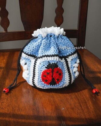 Ladybug and Daisy Drawstring Pouch