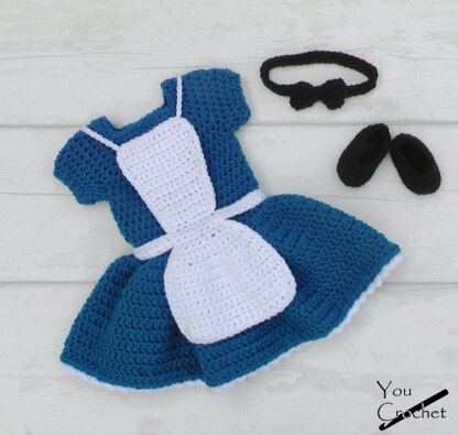 Alice in Wonderland Dress Set Crochet pattern by You Crochet