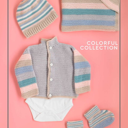 Colorful Collection - Free Layette Crochet Pattern For Babies in Paintbox Yarns Baby DK by Paintbox Yarns