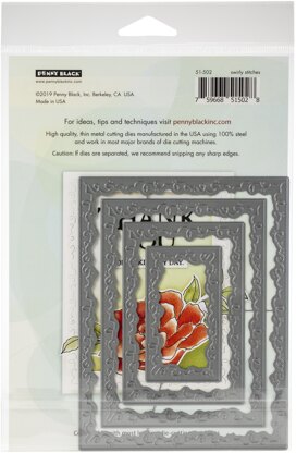 Penny Black Creative Dies - Swirly Stitches 4.2"X5.4"