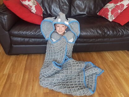 2in1 Safari Elephant Hooded Blanket Crochet Pattern