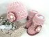 Knitting PATTERN Baby Shoes and Cap Baby Set with Crochet Edging