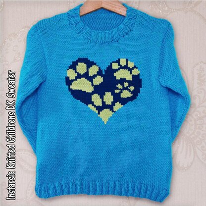 Intarsia - Heart of Paw Prints - Chart Only