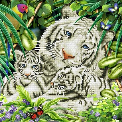 Diamond Dotz Diamond Painting Set Weißer Tiger & Junge