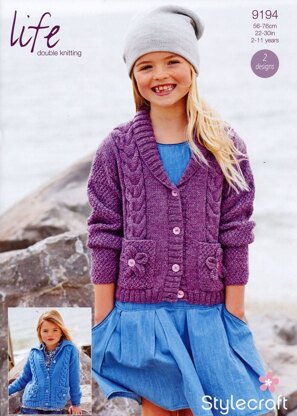 Girls Cardigans in Stylecraft Life DK - 9194