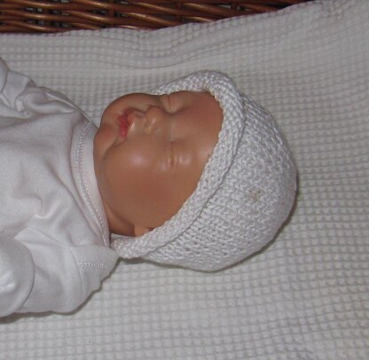 Preemie and Tiny Baby Roll Brim Beanie Hat