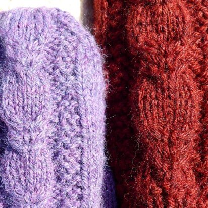 Hollyhock Junior Mittens - knitting pattern