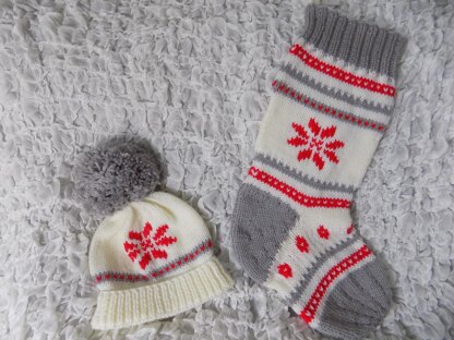 Christmas Stocking and Hat Set