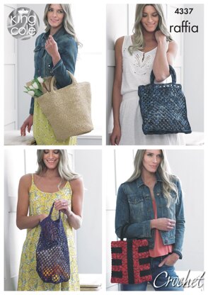 Crocheted Bags in King Cole Raffia - 4337 - Downloadable PDF
