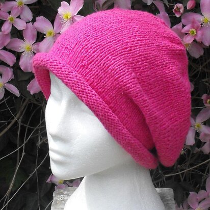 Silky Roll Brim Slouch Knitting Pattern - Madmonkeyknits