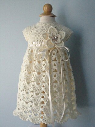 Crochet PATTERN Baptism Baby Dress by Elena Mitchell