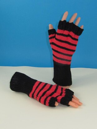 Easy Stripe Short Finger Gloves