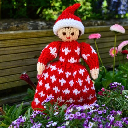 Anneke - Christmas Elf Folk Doll Knitting Pattern.